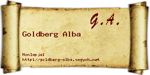 Goldberg Alba névjegykártya